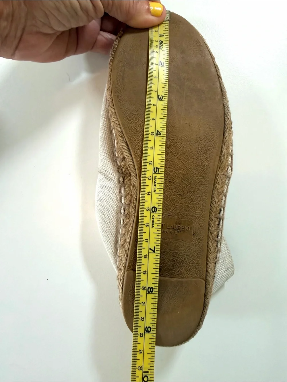 Saint Laurent Logo Embroidered Canvas Espadrille Flats EU 37